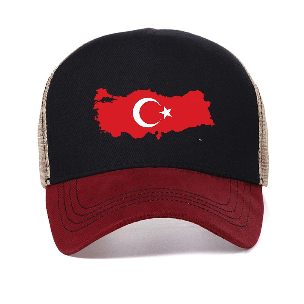 Rolig Turkiet Turkisk Turkiet Flagga Grafisk Nät Baseballkeps Herr Dam Mode Casual Andningsbar Solhatt Utomhus Truckerkeps