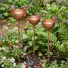 Long Stem Rain Collectors 3-Tier Bowl Rusty Bird Feeder Retro Rain Catcher  Outdoor Ornaments