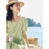 INMAN Pastoral Fresh A-line Puff Sleeve Tiered Dress