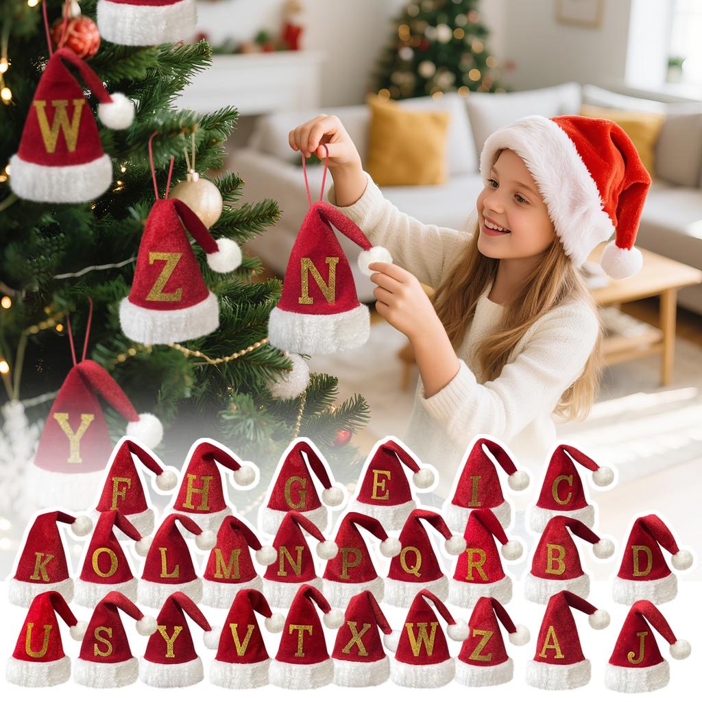 Christmas Decorations: Christmas Hats, Christmas Lollipop Caps, Christmas Hat Knife And Fork Covers, Wine Bottle Caps, Decorative Items