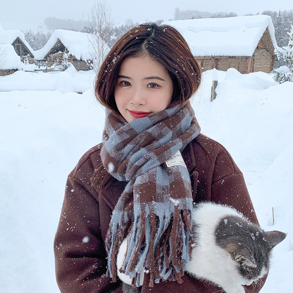 

Rabbit Christmas Day atmosphere scarf gift bag new imitation cashmere women s warm long scarf big shawl imitation cashmere splicing 180 * 70cm