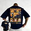 Demon Slayer Zenitsu Agatsuma Thunder Breathing Manga Dual-Sided Oversized T-Shirt Japanese Anime Harajuku Streetwear Unisex Casual White T-shirt