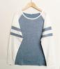 Multicolor Stripe Patchwork Long Sleeve Round Neck T-Shirt