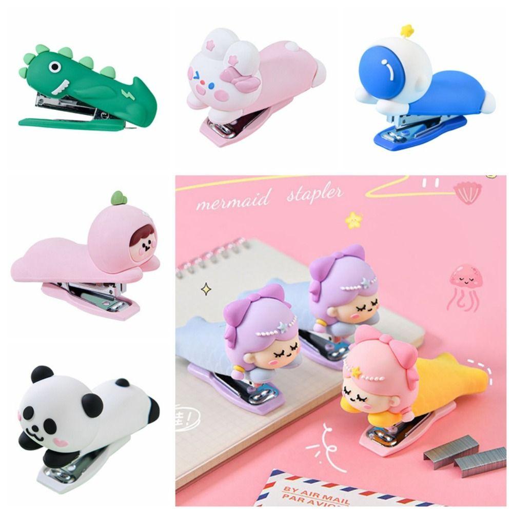 Use 10# Staples Stapler Panda/Astronaut/Dinosaur Stapling Machine  Bookbinding Supplies