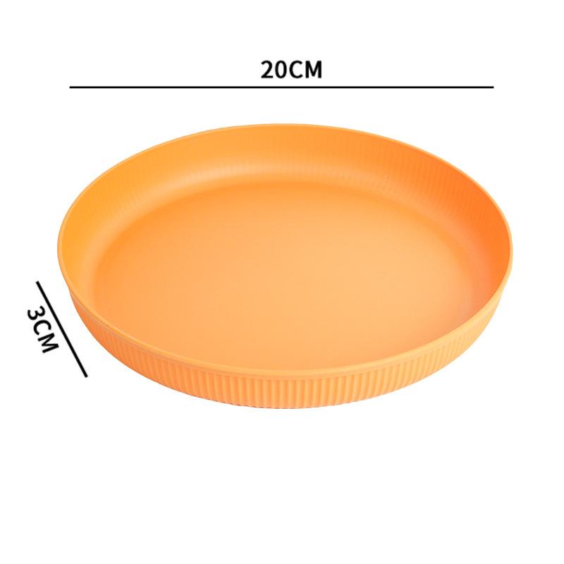 

1PC Plastic Vertical Pattern Disc Japanese Simple Wheat PP Plate Vegetable Plate Fruit Plate Diameter 20CM жёлтый