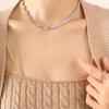 Geometric Zircon Pig Nose Spliced Bracelet & Necklace Set - European/American Nude Chain, Non-Fading P196-E009