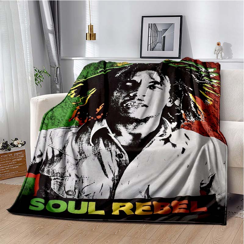 Bob Marley Music Throws Blanket for Kid Couch Sofa Travel Home Picnic Hiking Bed Beding Super Soft Flannel Blanket Birthday Gift