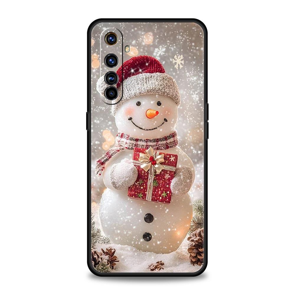 Christmas Snowman Case For Realme C67 C63 C55 C53 C35 C25 C21 GT 2 3 5 6 10 11 12 13 Pro Plus 5G Soft TPU Phone Cover Fundas Bag