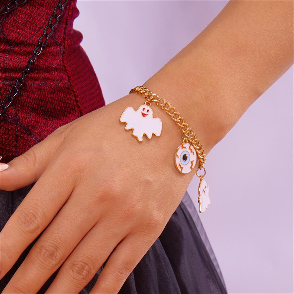 Halloween Charm Bracelet Horror  Pumpkin Witch Hat   Bracelets for Women,Halloween Jewelry Cosplay Costume Accessories
