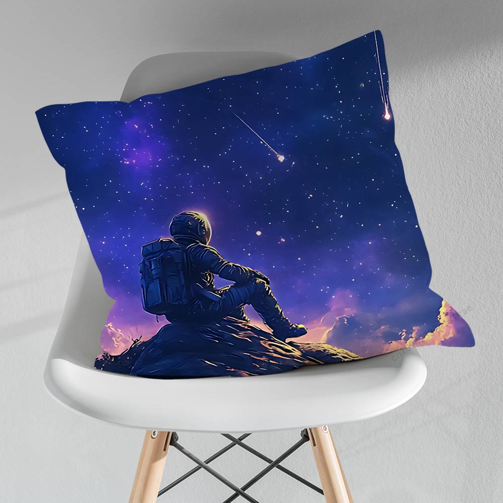 Cool Cartoon Art Astronaut Pillow Case For 30x30cm45x45cm55x55cm For Home Bedroom Decoration And Protector