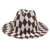 Chapéu de Caxemira Novo Estilo Europeu e Americano Xadrez Duas Cores Street Hip-Hop Palco Chapéu de Feltro de Lã Chapéu de Coco Jazz Masculino e Feminino