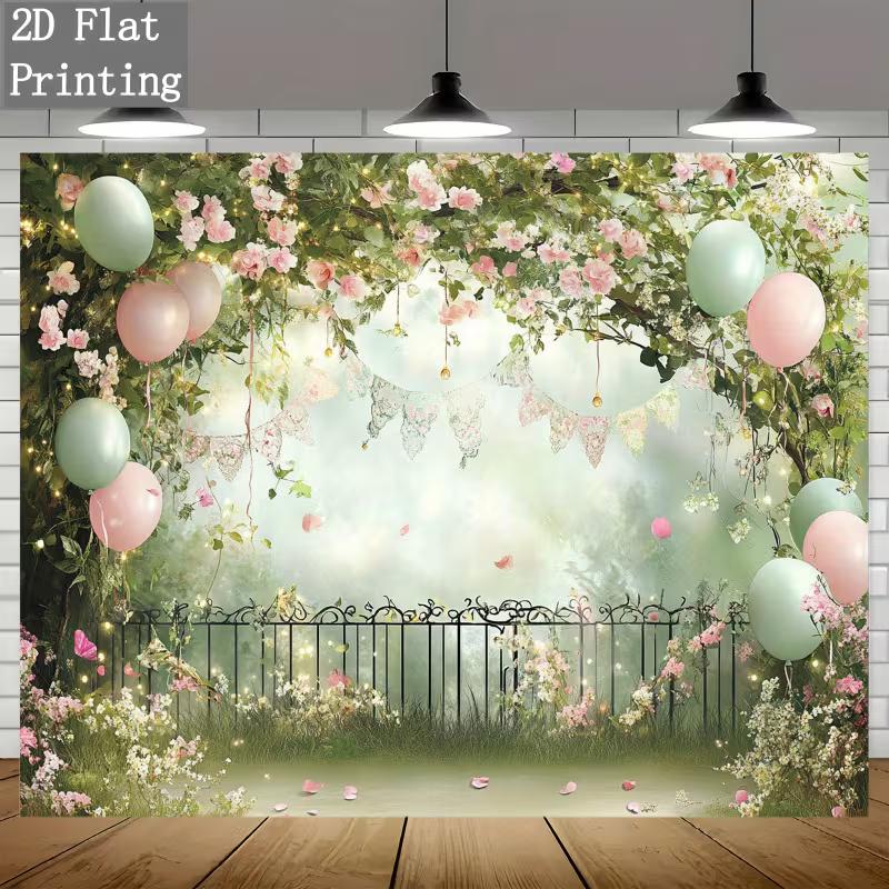 2D Romantic Forest Floral Backdrop for Wedding Photoshoot