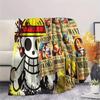 1PC One Piece Straw Hat Pirates Patterned Flannel Blanket Suitable For All Seasons For Home Decor Warmth And Comfort Gifts Holiday Present
