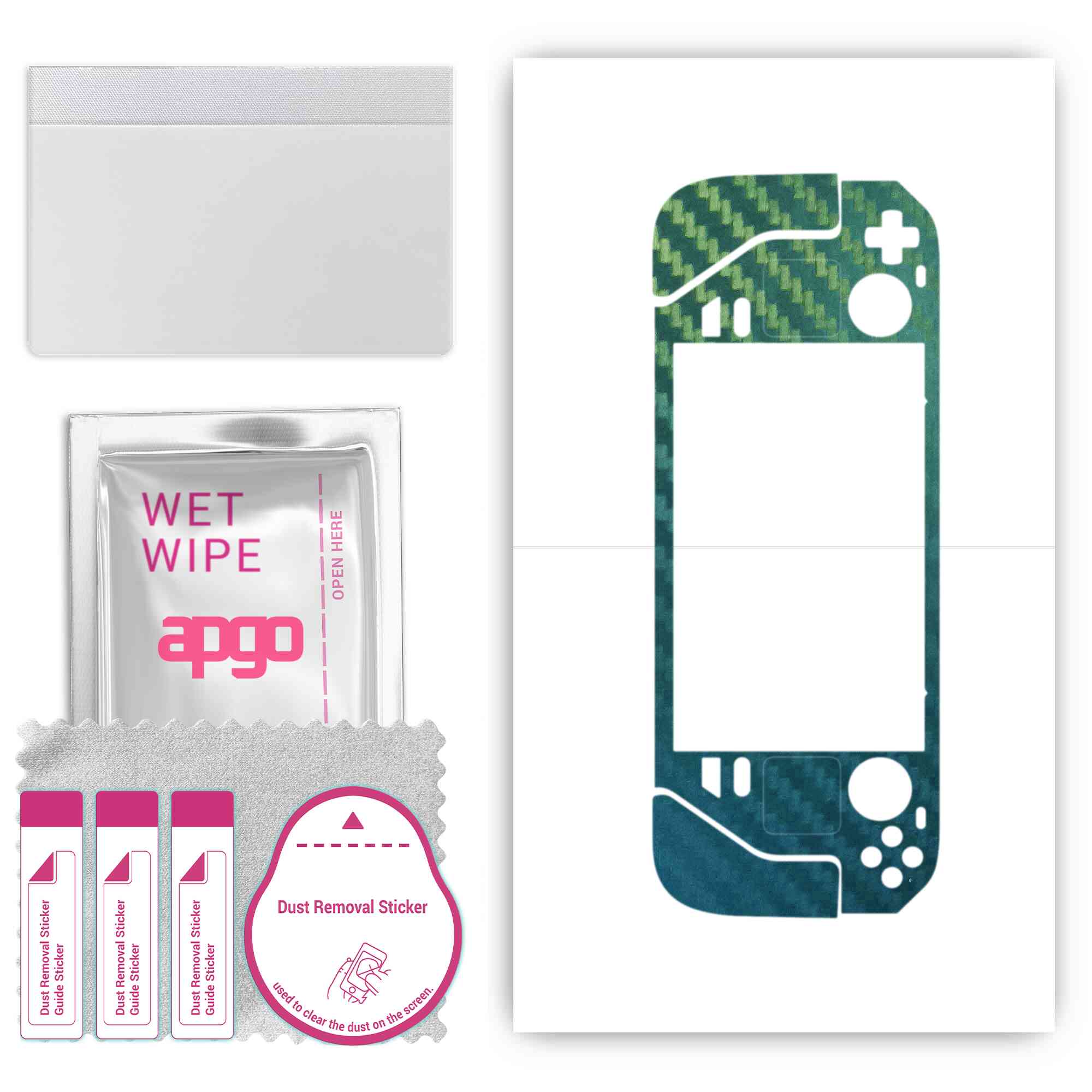 

apgo Protective Skin Sticker for the back compatible with Steam Deck, Wrap Film, Foil, Vinyl - Pattern Carbon Chameleon CAKA1