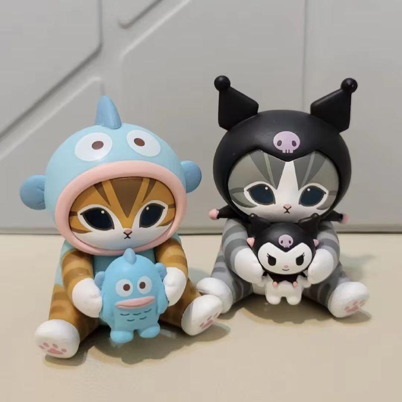 Mofusand Kitten X Kt Cat Cross-Dressing Sitting Posture Blind Box Multiple Styles Cute Doll Desktop Ornament Mystery Box Gifts