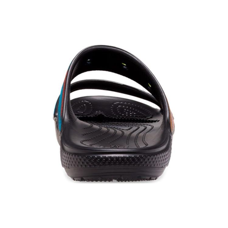 Crocs Unisex Klasyczne Sandały z Efektem Spray Dye Czarny/Wielokolorowy Wsuwane 208055-0C4