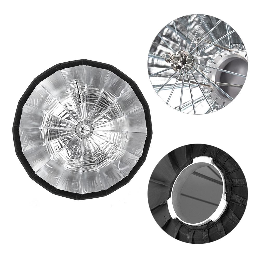 AD S65S 65cm 25.6in Portable Deep Parabolic Softbox Umbrella Godox Mount Fast Installation Silver Reflector for Godox