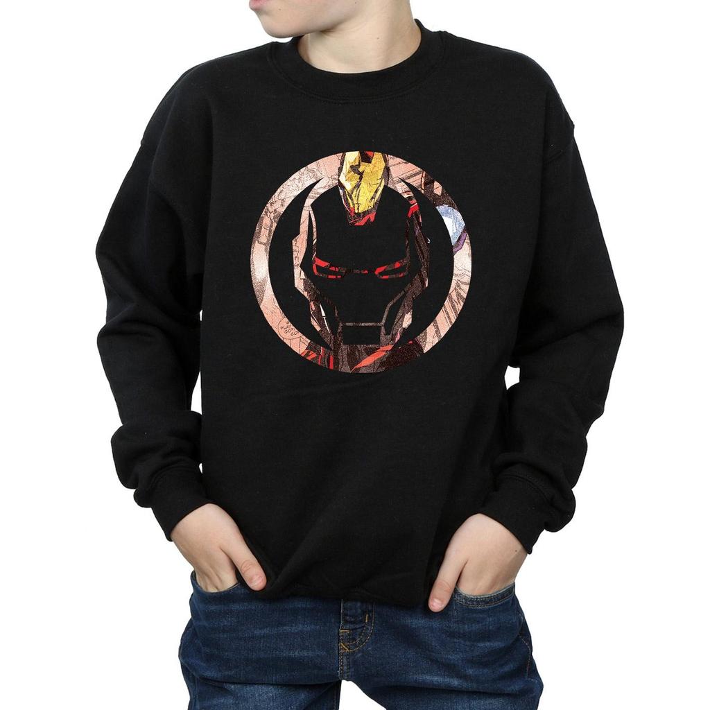 Marvel Boys Iron Man Montage Symbol Sweatshirt