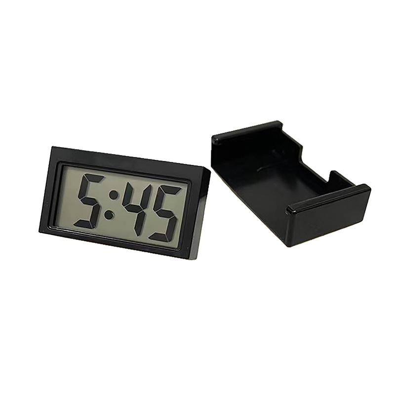 Mini Car Dashboard Digital Clock Vehicle Self-Adhesive With LCD Time Day Display