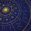 Tarot Reading Cloth Zodiac Wheel Navy Gold 75x75cm