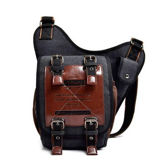 Men's Trendy European Fashion Multi-Compartment Canvas Messenger Bag