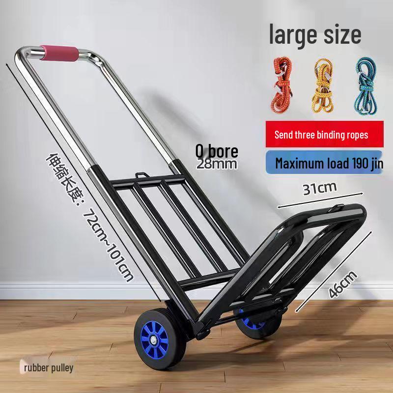 Compact Folding Luggage Cart for Groceries and Cargo