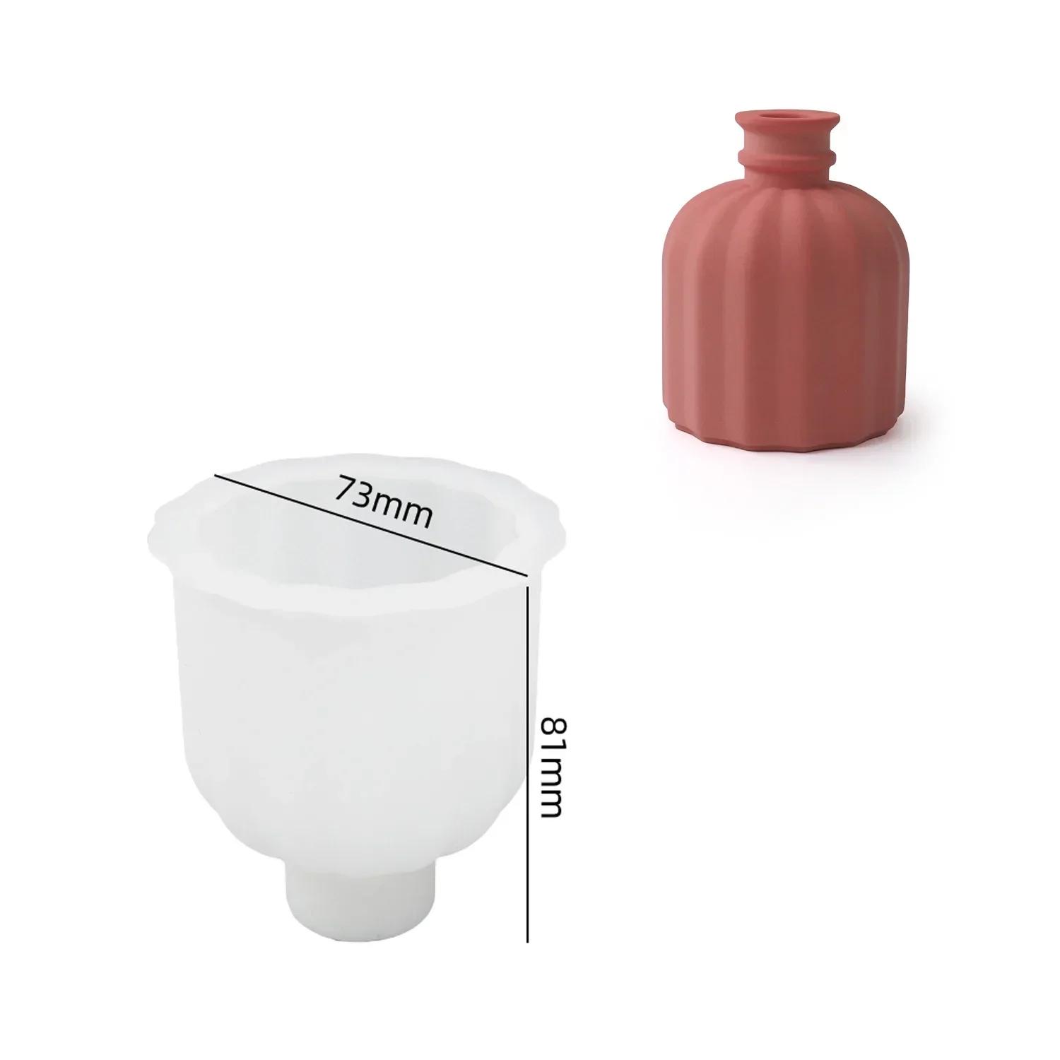

1 Pcs DIY Gypsum Cement Vase Silicone Mold Creative Fragrance Bottle Mold Flower Vase Maker Home Desktop Ornament Making Tool