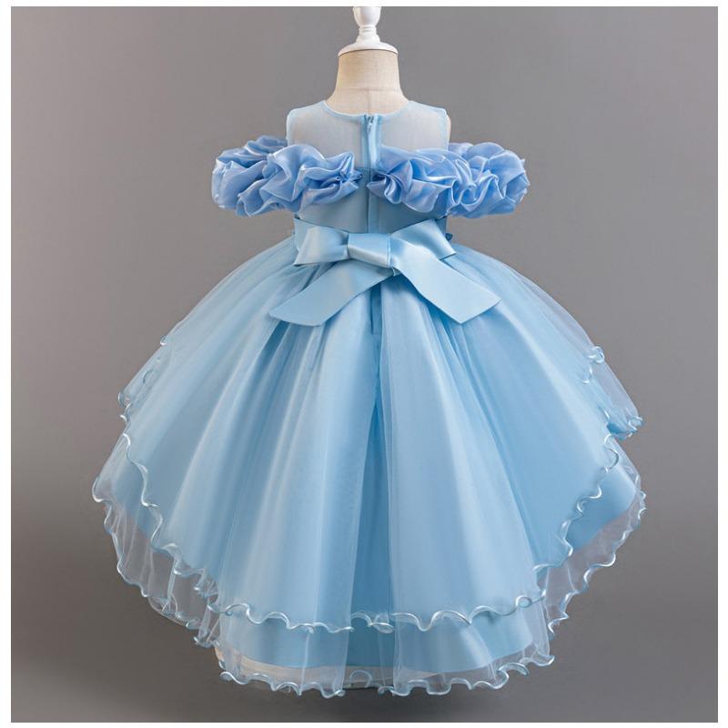 Kids Girls Princess Style Puffy Tulle Wedding Formal Party Dress