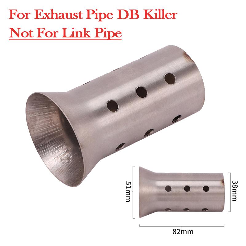 

35, 42, 48, 53 мм, выхлопная труба мотоцикла, передняя, ​​средняя, ​​звено, побег, глушитель для мотоцикла, глушитель, металлический катализатор DB Killer, универсальный велосипед 51MM DB Killer