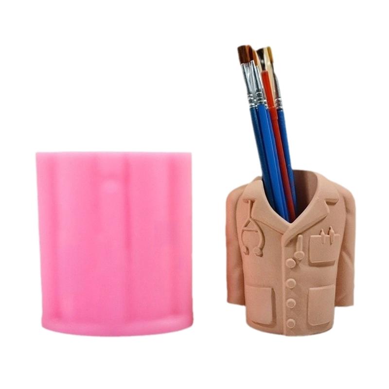 Multipurpose Doctor Apparel Shaped Silicone Mold for Resin Art Projects Desktop Pen Holder Mould Jewelry Making Tool