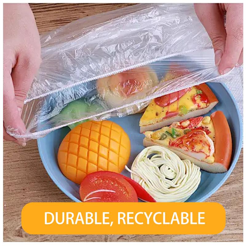 1200pcs Disposable Plastic Wrap | Elastic Cover Film for Fruits,Vegetables,Plates, Bowls-Durable, Ideal for Kitchen,Picnics,BBQs