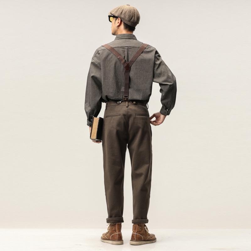 Pánské retro britské punkové vlněné volné ležérní kalhoty - Trendy kombinézy pro čtyři roční období