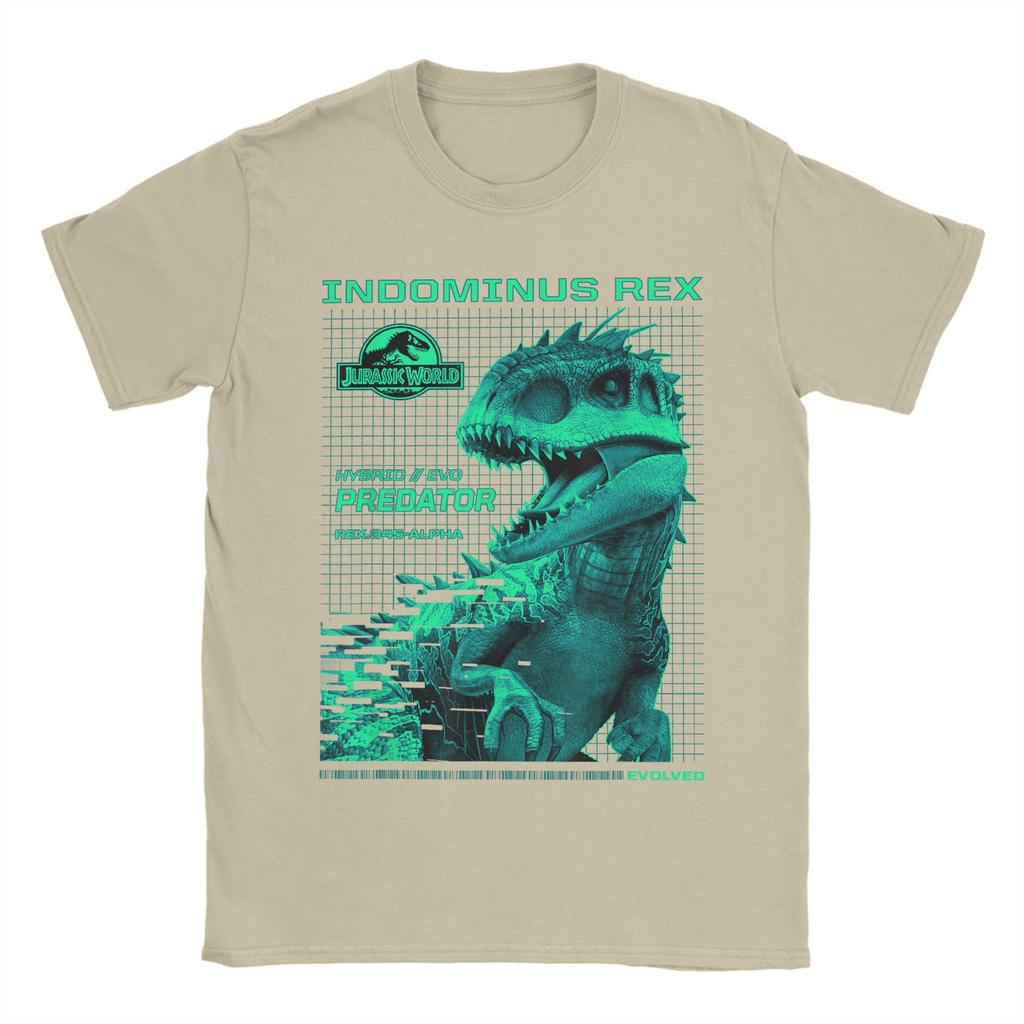 Jurassic World Indominus Rex T Shirts Men Vintage T-Shirts Round Collar Hybrid Predator Tee Shirt Short Sleeve Clothes Plus Size