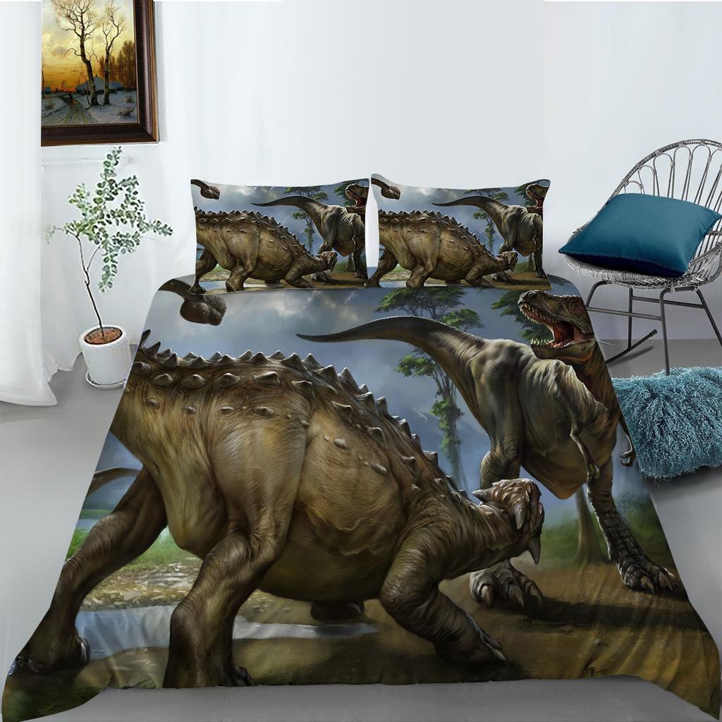 3D Dinosaur Digital Printing Comfortable Polyester Bedding Two Or Three-Piece Set