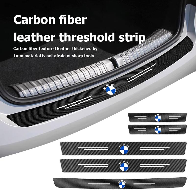 CRZK2 Car Door Sill Plate Sticker Rear Trunk Bumper Threshold Decals For BMW Performance X1 M3 M6 F01 F02 E34 E36 E60 F10 F20 X6