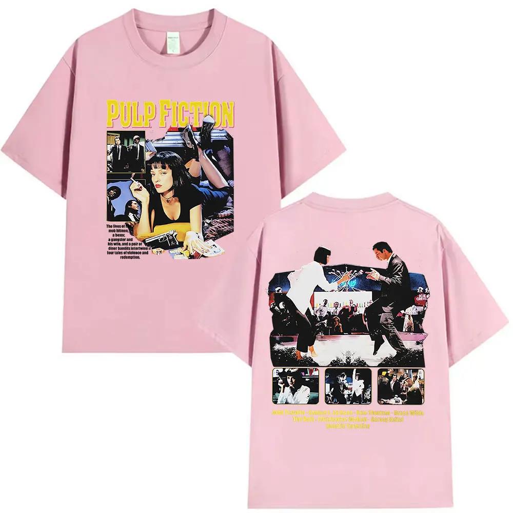 90s Vintage Pulp Fiction Movie Graphic T Shirt Men's Women Classic Harajuku High Quality T-shirts Cotton T-shirt Streetwear