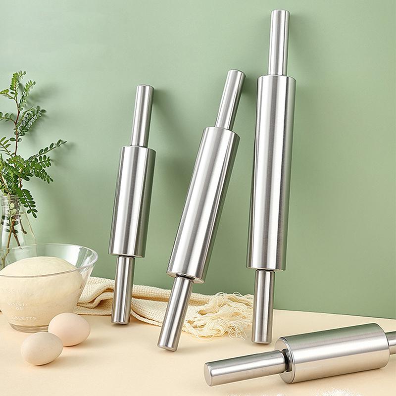 1Pc Stainless Steel Stick Craft Rolling Pin Roll Non Baking Creation Stainless Steel Rolling Pin For Cakes Biscuits Pizza Dough