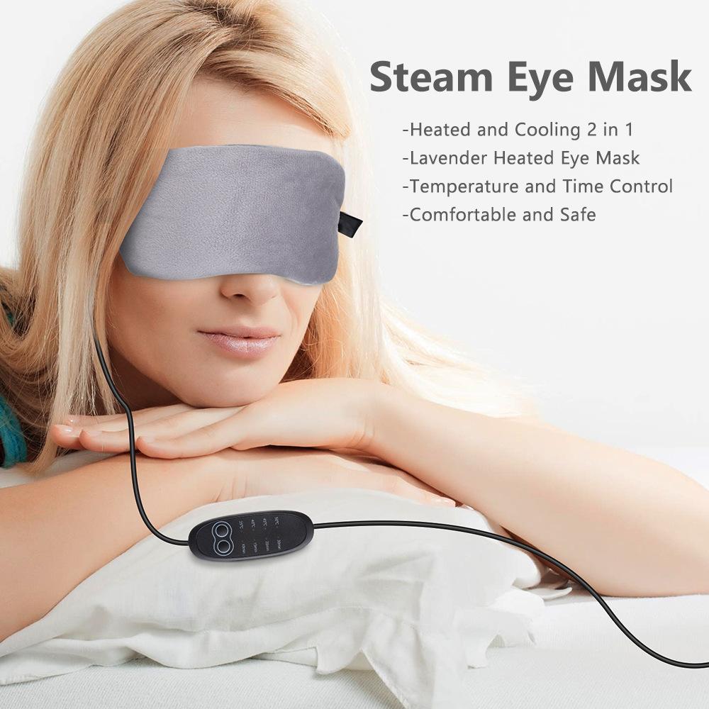 

2-in-1 Heating Cooling Eye Cover USB Electric Heating Compress Eye Mask Ice Compress Eye Mask for Home Office School Grey