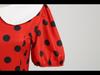 Retro-weißes Polka Dot Swing-Kleid mit großem Revers