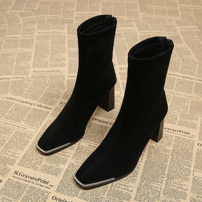 Sexy Women Ankle Boots Pointed Toe Fashion Shoes 2025 Trend Autumn Winter Chelsea Boots Brand Pumps Sock Botas Mujer