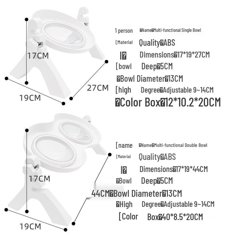 Adjustable Double Bowl Elevated Pet Feeder with Non-Slip Slow Feed Design for Cats and Dogs.