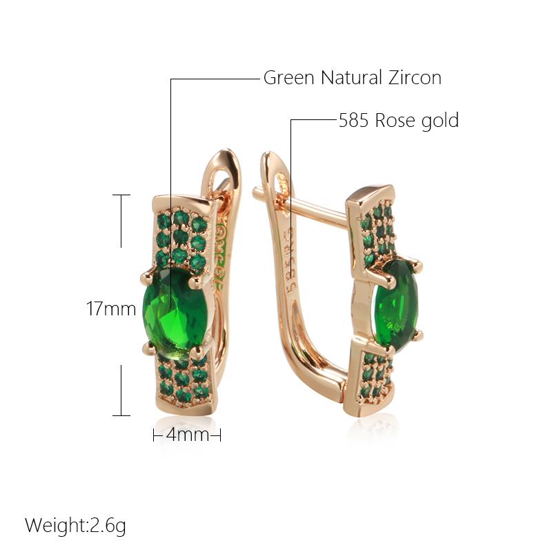 New Emerald Oval Cut Zircon Drop Earrings For Women Luxury Natural Zircon With  Rose Gold Earrings Wedding Jewelry