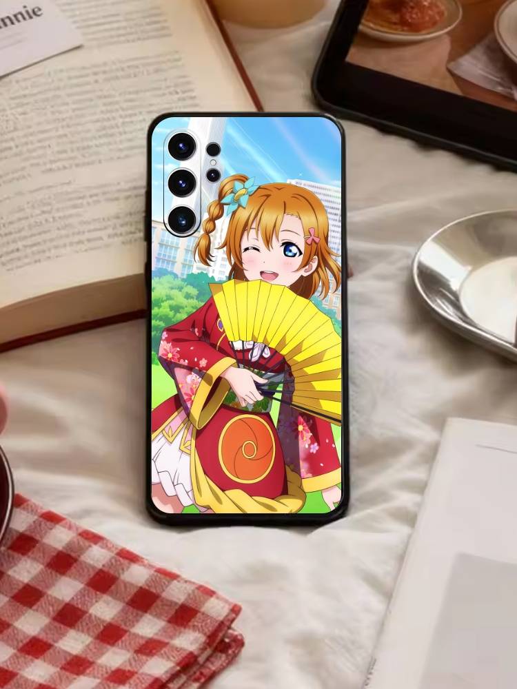 L-Love live-Kousaka Honoka Phone Case For Samsung S26,S25,S24,S23,S22,S30,S21,Ultra,Plus,FE 5G Black Soft Cover