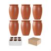 6 Pieces Clay Drinking Cups Terracotta-Colored with Glazed Finish Tapered