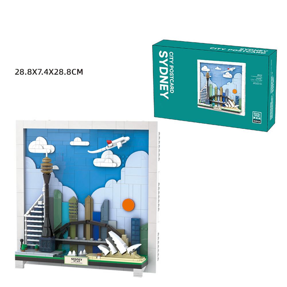 City Postcard Building Blocks City Architecture Postcard Building Bricks Toys Home Decoration Gifts For Kids Aged 6+