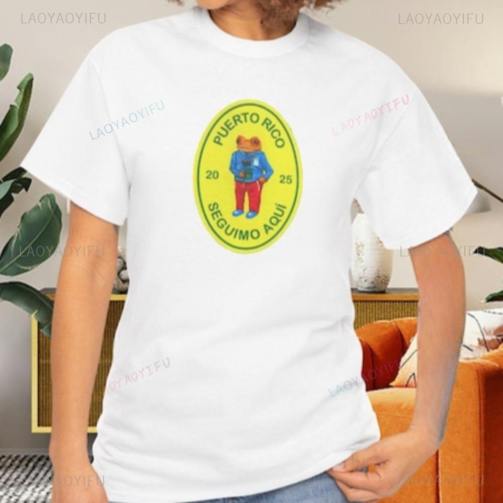 Bad Bunny Frosch Concho DeBÍ ZIEHEN MEHR FOTOS T-Shirt Lässige Mode Locker Streetwear Baumwolle T-Shirt Kurzarm Y2k Herren T-Shirt