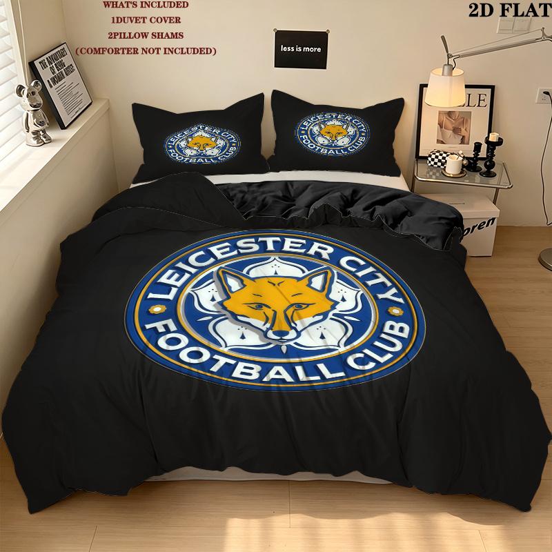 Leicester City Pattern Bedding Quilt Set Home Decoration Gift (1 * duvet cover + 2 * pillowcase without core)