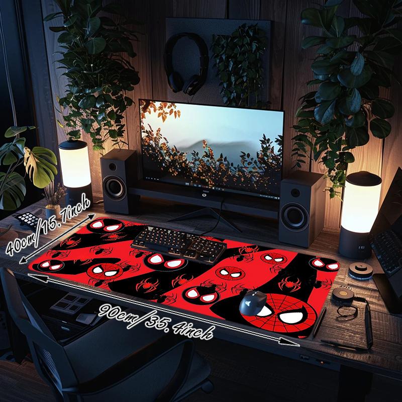 1Pc Spiderman Mask Gaming Mouse Pad Keyboard Desk Mat Non-slip Rubber Lock Edge Waterproof Computer Mousepad for Office Home Decor Y1508