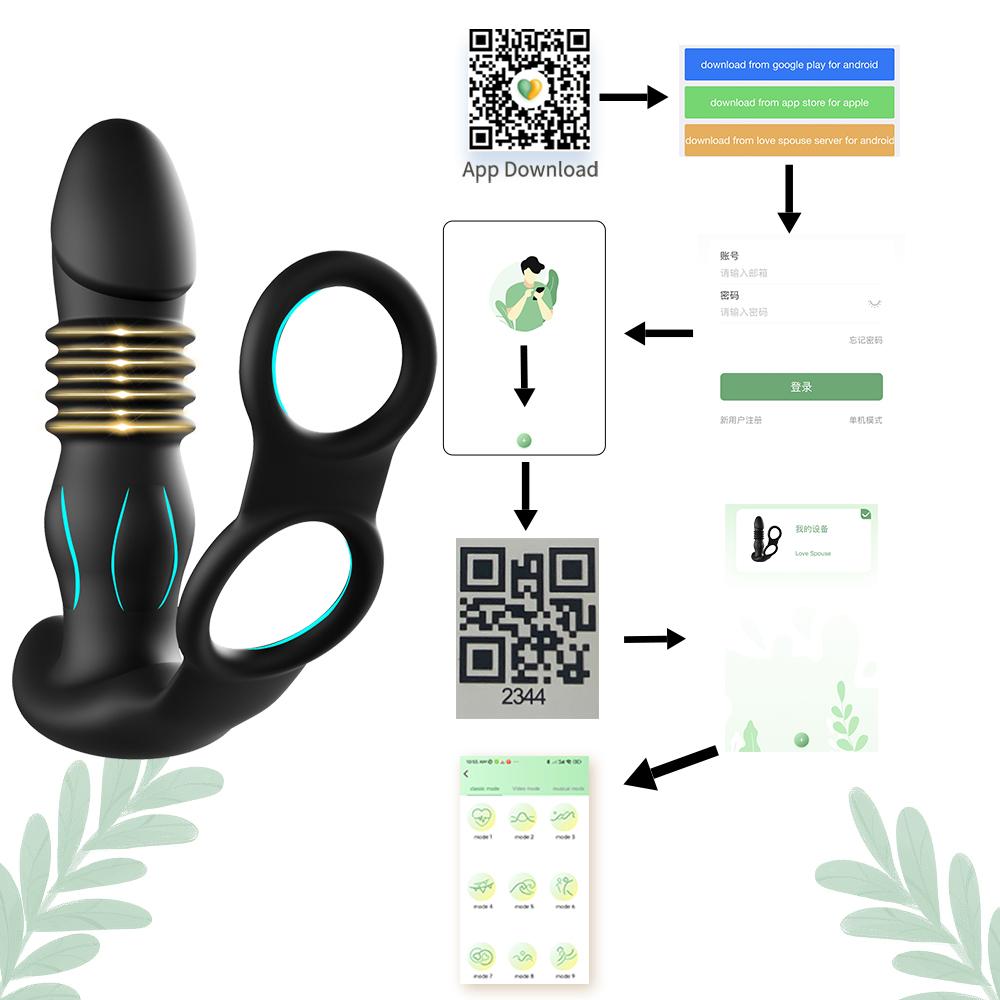 APP Remote Control Prostate Massager Vibrator Male Wireless Bluetooth Anal Butt Plug for Men Dildo Vibrating Adult Sex Toys