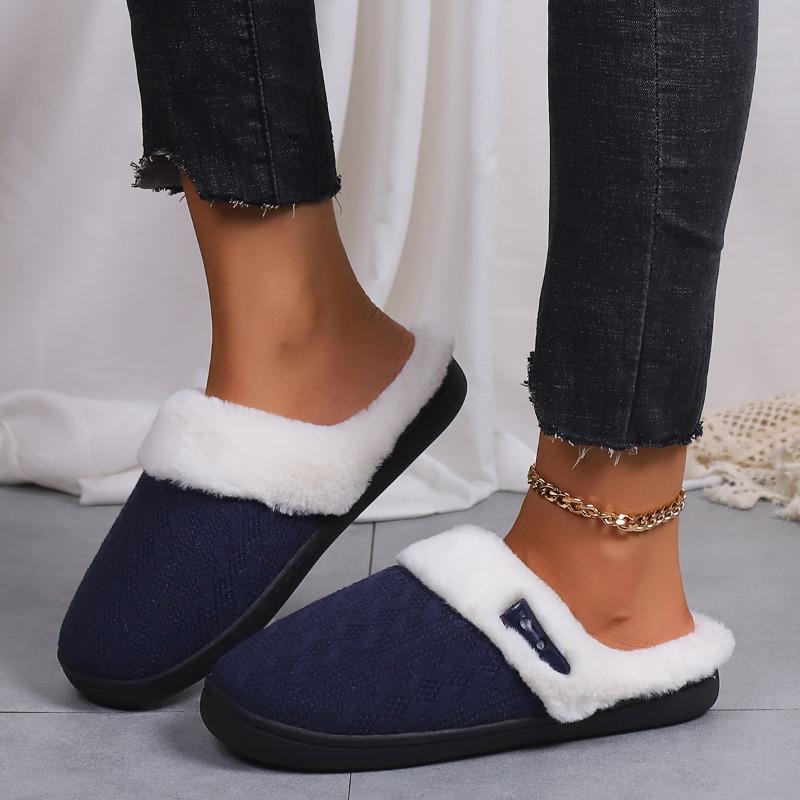 Cross-border Foreign Trade Wholesale Mao Mao Slippers Home Indoor Non-slip Thick-soled Slippers Men's Warm Thickened Cotton Slippers Women
